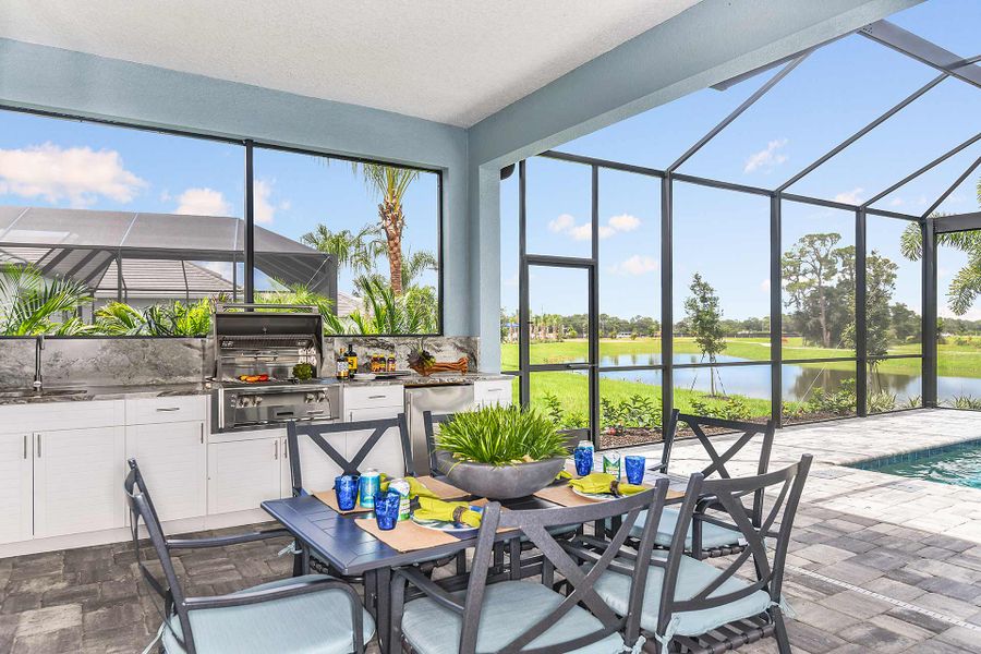 Exterior details and patio area of a home in Grand Palm, Venice (Image 4).