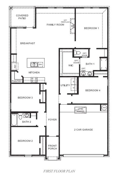 2D floor plan layout of this home in Viridian, Lubbock, TX (Image 3).