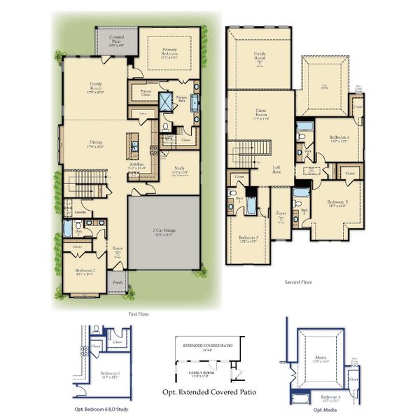 2D floor plan layout for the 4204 by Risland Homes in Wildflower Ranch, Justin, TX (Image 3). 2D floor plan layout for the 4204 by Risland Homes in Wildflower Ranch, Justin, TX (Image 3).