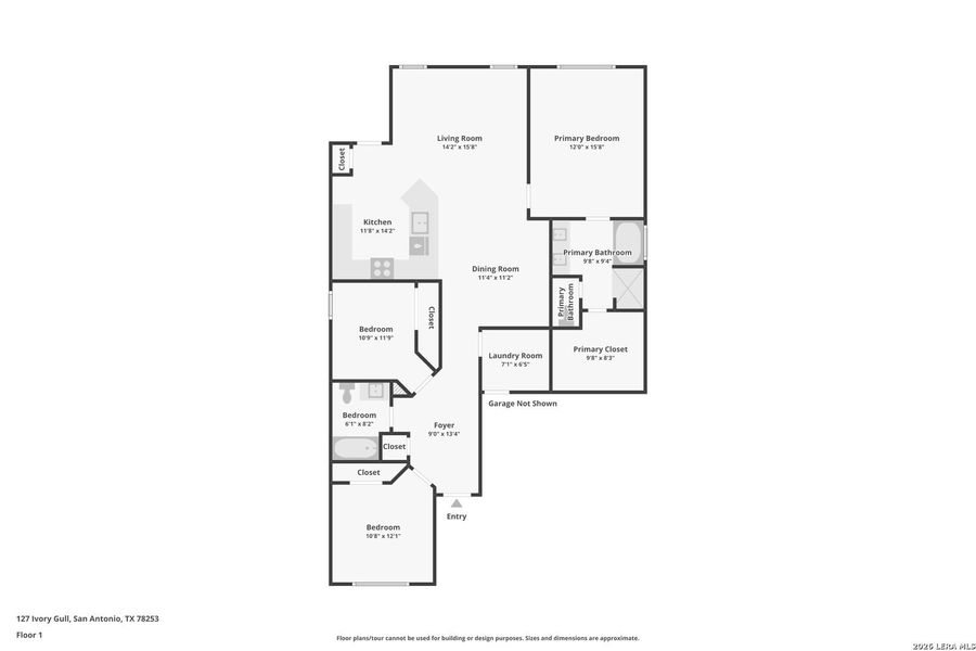 2D floor plan layout of this home in Redbird Ranch, San Antonio, TX (Image 3).