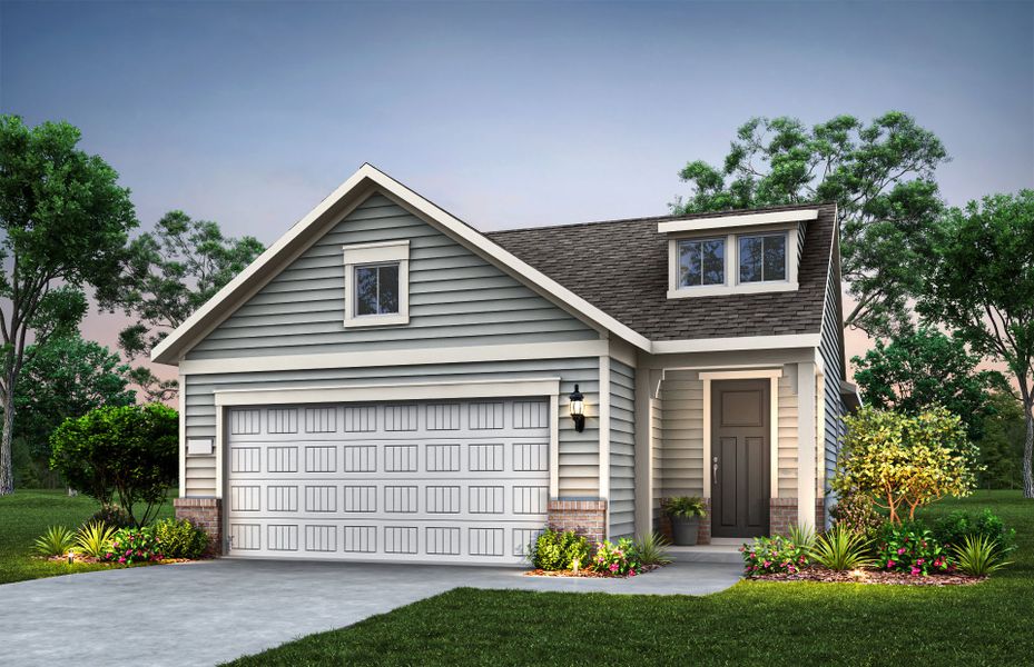 Representative exterior photo of a completed home built from the Hallmark by Del Webb in Del Webb Wilmington at Mallory Creek, Leland, NC (Image 15).