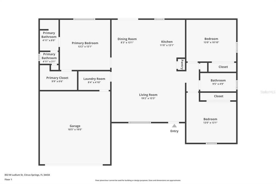 2D floor plan layout of this home in , Citrus Springs, FL (Image 5). 2D floor plan layout of this home in , Citrus Springs, FL (Image 5).