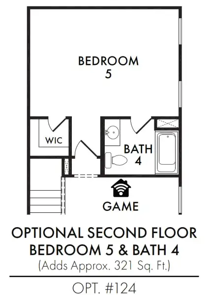 Bedroom 5 / Bath 4 (eliminates Game Room)
