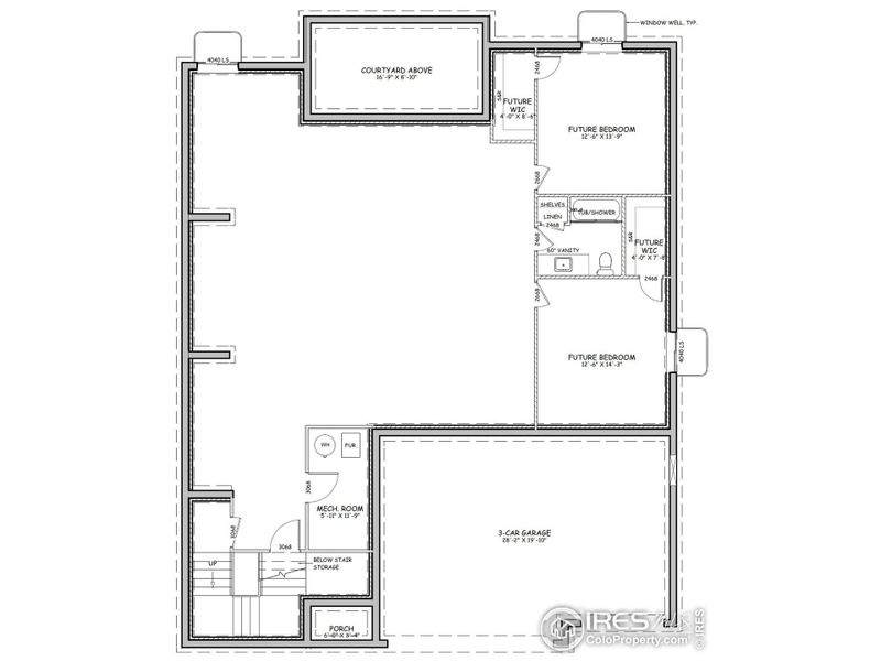 Basement Floor Plan- Bedrooms & Bathroom to be finished