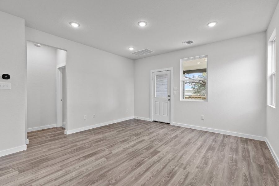 A room with white walls. A room with white walls.