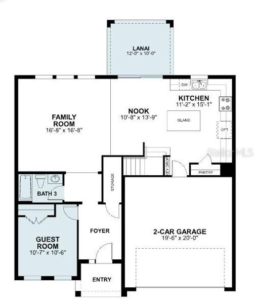 2D floor plan layout of this home in Estates at Rivercrest, Sanford, FL (Image 4). 2D floor plan layout of this home in Estates at Rivercrest, Sanford, FL (Image 4).