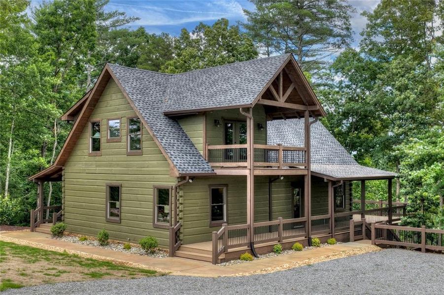 Front exterior of a new home in , Ellijay, GA, highlighting curb appeal (Image 23).
