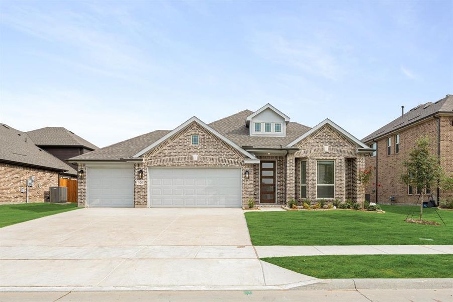 Front exterior of a new home in West Crossing, Anna, TX, highlighting curb appeal (Image 1).
