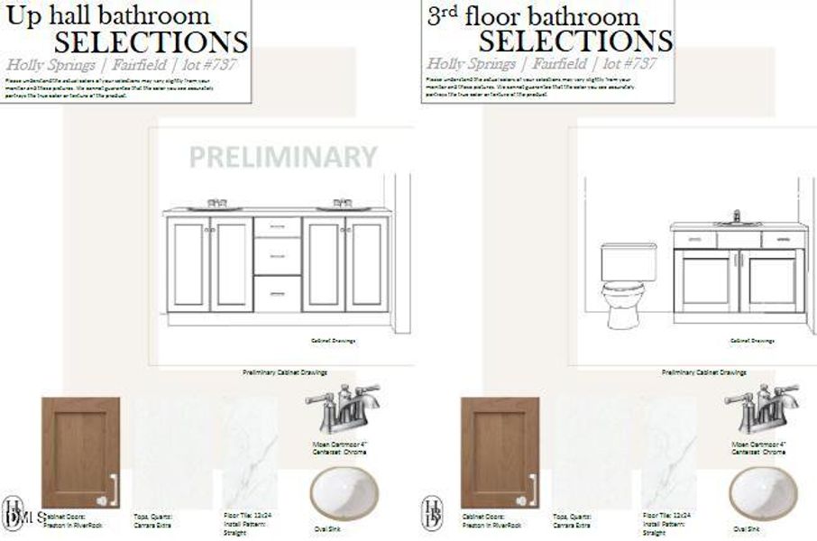 Up Hall and 3rd Floor Bath Selections