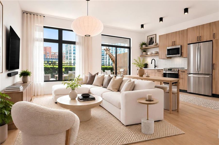 Furnished interior view inside a new home in , Atlanta (Image 13).