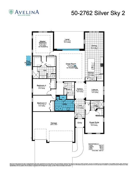 2D floor plan layout of this home in Avelina, Venice, FL (Image 5).