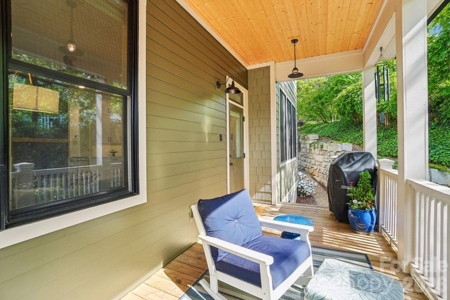Exterior details and patio area of a home in , Asheville (Image 2).