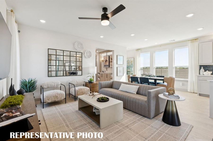 We offer open and flowing living spaces in all of our homes in Painted Tree Woodland North.  REPRESENTATIVE PHOTO OF MODEL HOME