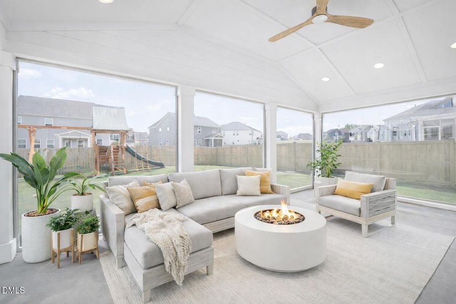 Bright modern screened patio retreat