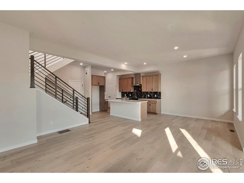 Large Family Room w/ Extended Laminate Hardwood