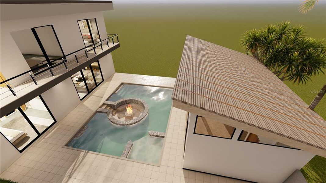 *Artist rendering of completed pool and poolhouse