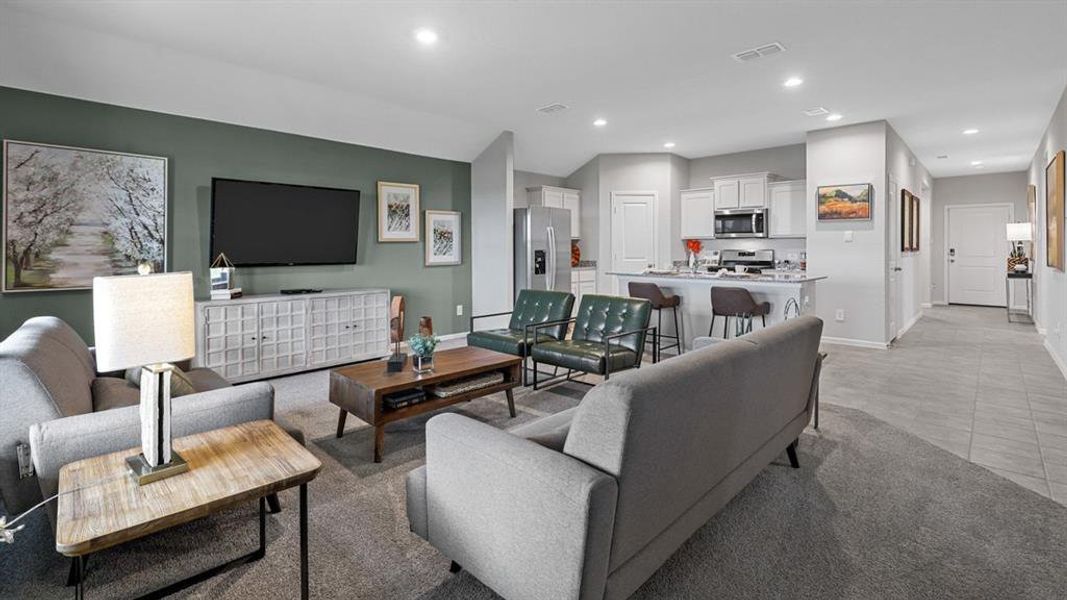 Furnished interior view inside a new home in Rosewood at Beltmill, Fort Worth (Image 6). Furnished interior view inside a new home in Rosewood at Beltmill, Fort Worth (Image 6).