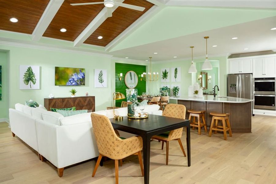 Representative furnished interior of a home built from the Breeze Bay by Minto Communities in Latitude Margaritaville Watersound, Panama City Beach (Image 5).