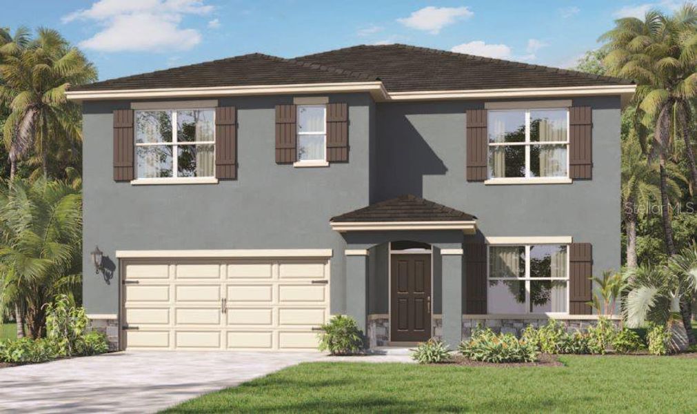 Front exterior of a new home in Sorrento Pines, Sorrento, FL, highlighting curb appeal (Image 1). Front exterior of a new home in Sorrento Pines, Sorrento, FL, highlighting curb appeal (Image 1).