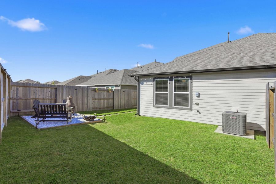 Exterior details and patio area of a home in Haven at Kieth Harrow, Katy (Image 23).