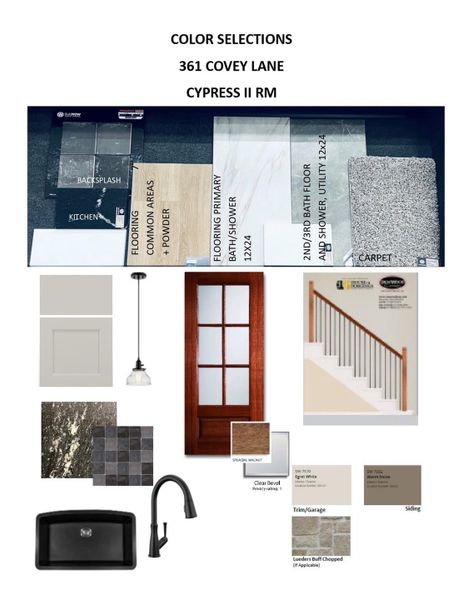 Sample of building materials used in homes in Hunters Crossing, Sealy (Image 30).