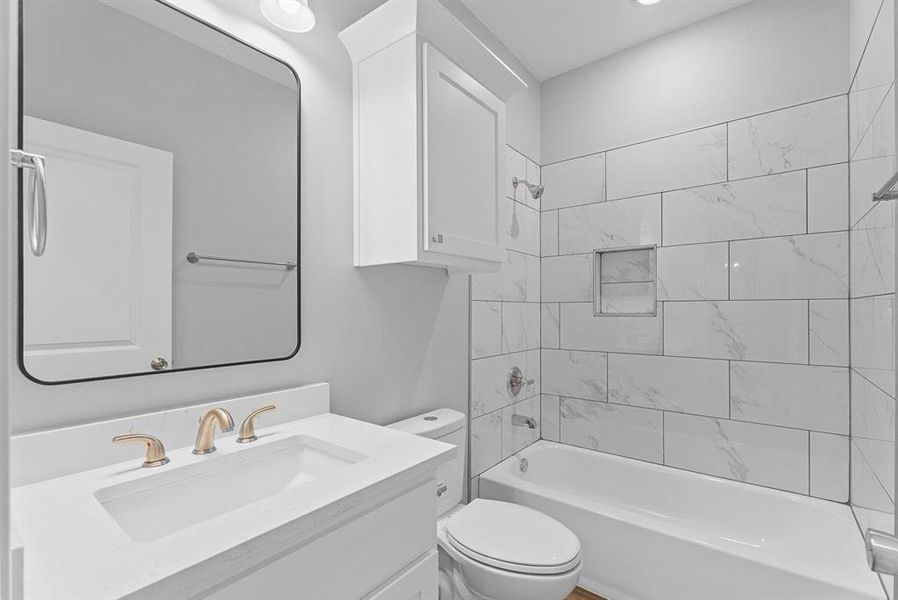 Bathroom with  shower combination and vanity