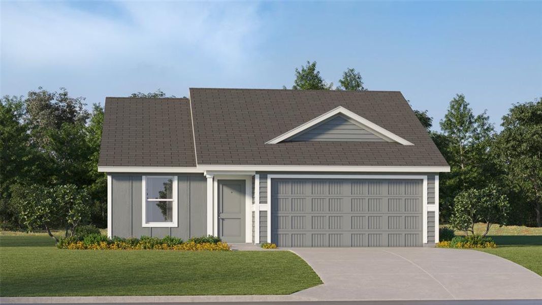 Front exterior of a new home in Landing at Creekside, Fort Worth, TX, highlighting curb appeal (Image 1). Front exterior of a new home in Landing at Creekside, Fort Worth, TX, highlighting curb appeal (Image 1).