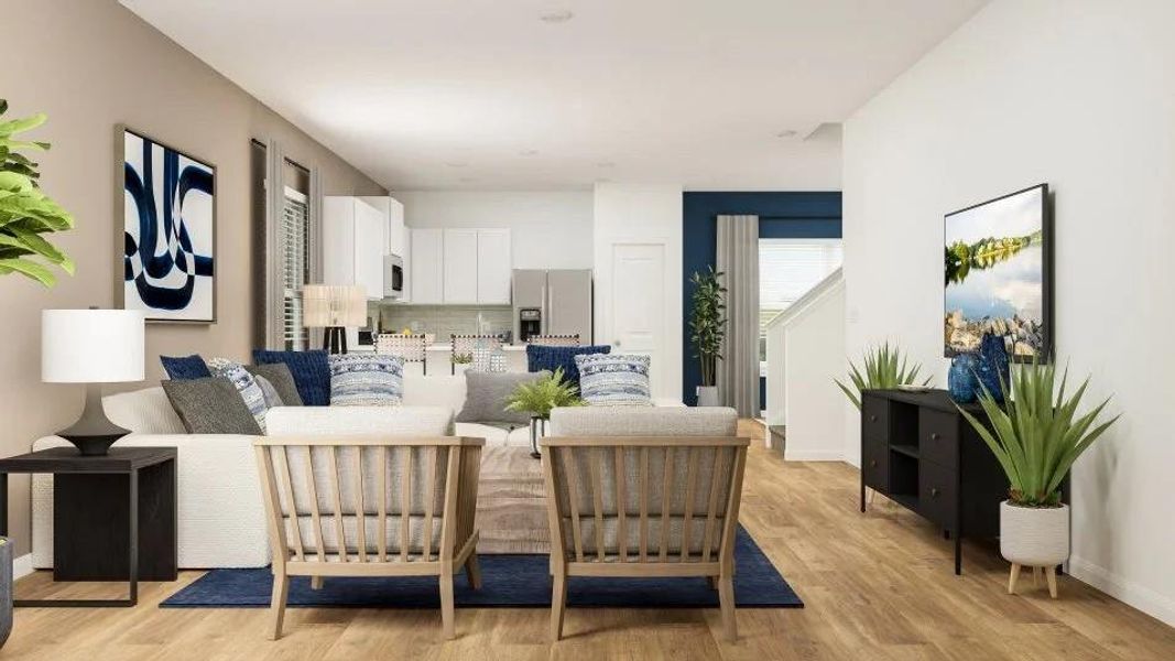 Furnished interior view inside a new home in Meadowlark Preserve, Pflugerville (Image 12).