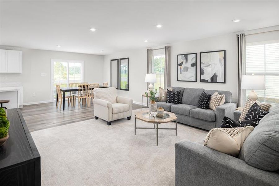 Representative furnished interior of a home built from the Hazel with Finished Basement by Ryan Homes in Quails Run, Wellford (Image 7).
