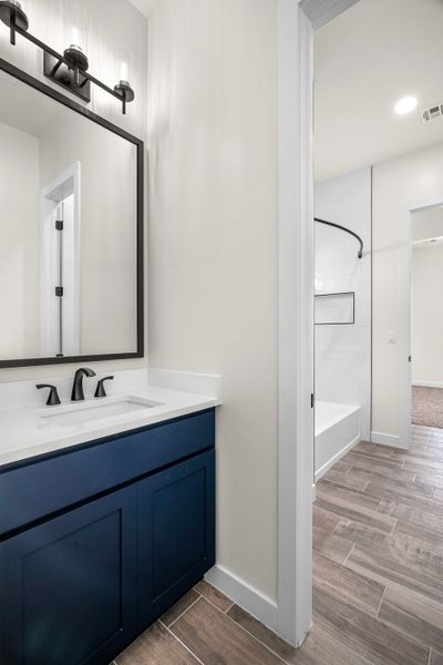 Representative furnished interior of a home built from the Scottsdale by LEH. Homes in Verdancia, El Paso (Image 57).