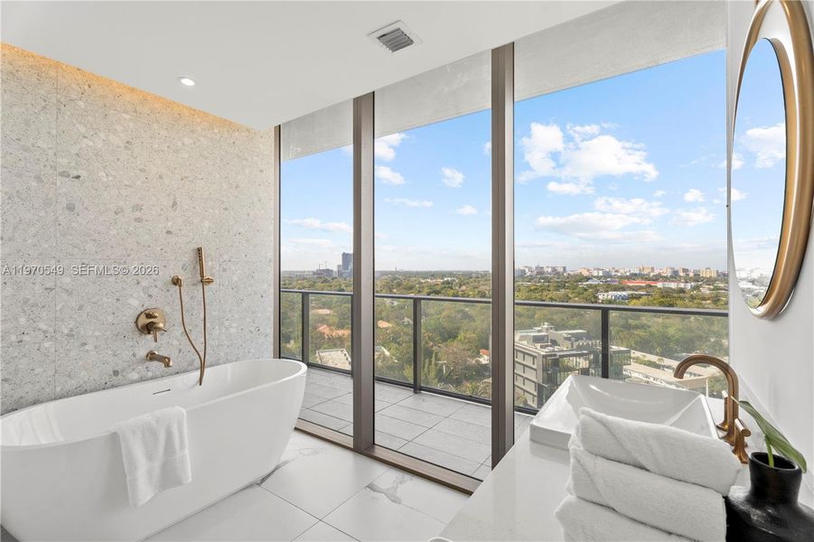 Furnished interior view inside a new home in , Miami (Image 10).