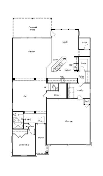 2D floor plan layout of this home in Salerno - Classic Collection, Round Rock, TX (Image 3).