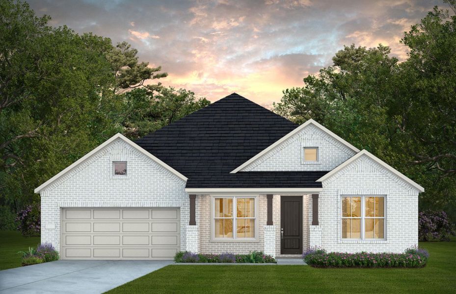 Representative exterior photo of a completed home built from the Azle by Pulte Homes in Blue Creek Trails, Richmond, TX (Image 2). Representative exterior photo of a completed home built from the Azle by Pulte Homes in Blue Creek Trails, Richmond, TX (Image 2).