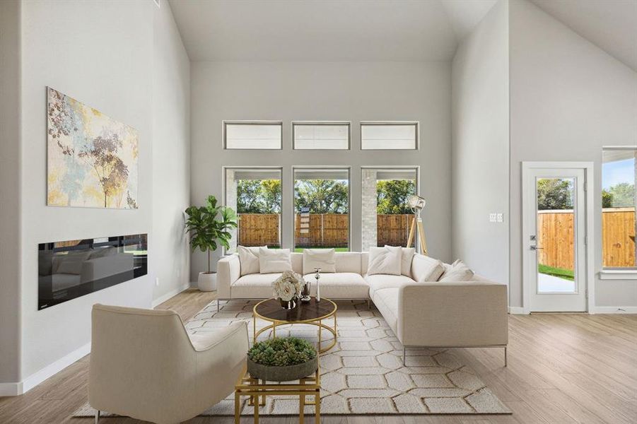 Living Room in the Morrison home plan by Trophy Signature Homes – REPRESENTATIVE PHOTO Living Room in the Morrison home plan by Trophy Signature Homes – REPRESENTATIVE PHOTO