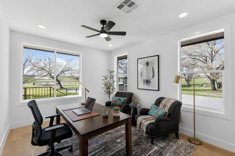 Office space with virtual staging