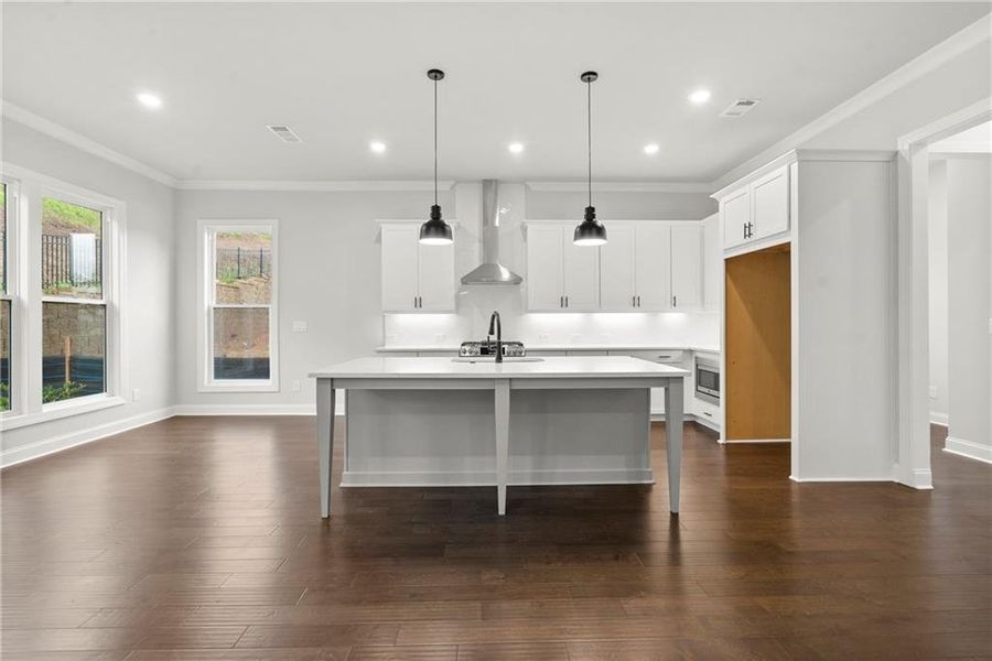 Furnished interior view inside a new home in Palisades Single Family, Cumming (Image 8). Furnished interior view inside a new home in Palisades Single Family, Cumming (Image 8).