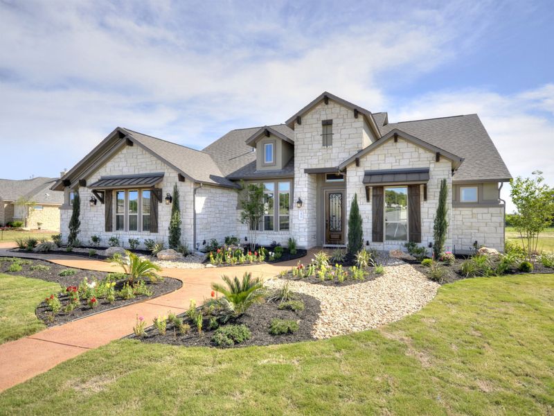 Representative exterior photo of a completed home built from the San Simeon I by Giddens Homes in Clearwater Ranch, Liberty Hill, TX (Image 31).