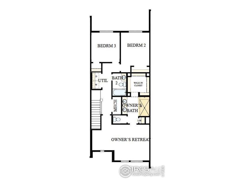 2D floor plan layout of this home in Kinston Mainstreet Townhomes, Loveland, CO (Image 3). 2D floor plan layout of this home in Kinston Mainstreet Townhomes, Loveland, CO (Image 3).