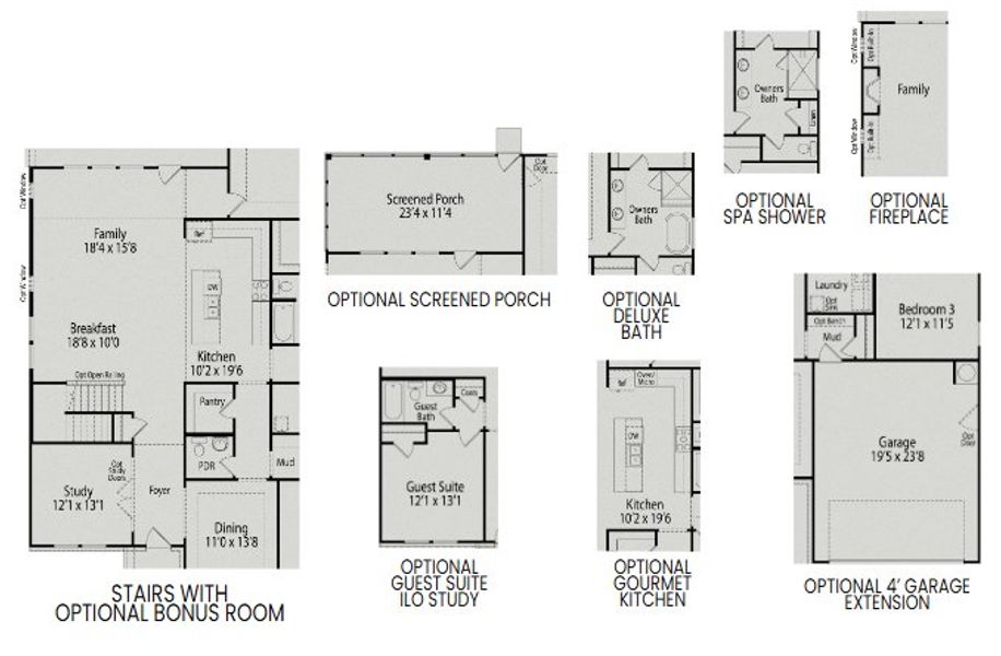 2D floor plan layout for the The Magnolia II A by Davidson Homes LLC in Springvale South, Fuquay Varina, NC (Image 5). 2D floor plan layout for the The Magnolia II A by Davidson Homes LLC in Springvale South, Fuquay Varina, NC (Image 5).