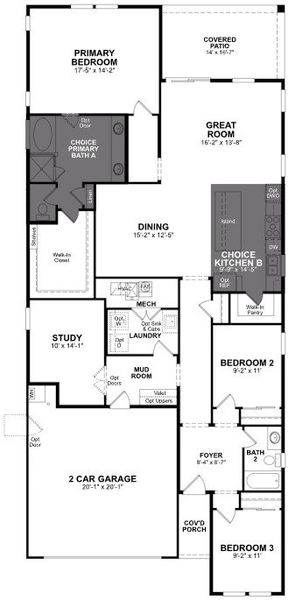 2D floor plan layout of this home in Montana Vista - Highland, Buckeye, AZ (Image 3). 2D floor plan layout of this home in Montana Vista - Highland, Buckeye, AZ (Image 3).