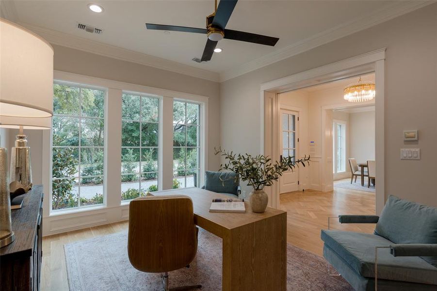 Office or Living Area with pocket doors.