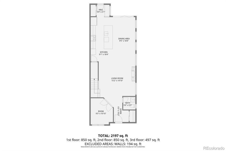 2D floor plan layout of this home in , Denver, CO (Image 2).