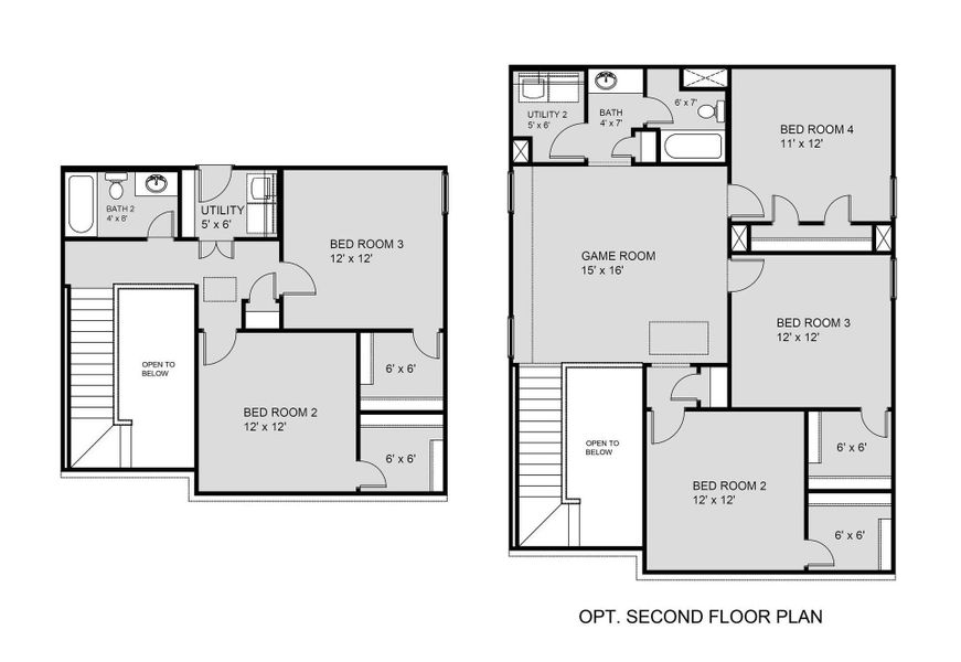 2D floor plan layout of this home in Bammel Oaks, Houston, TX (Image 2).