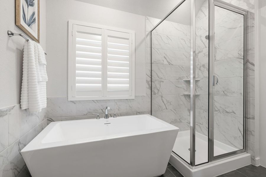 Another view of the soaking tub and shower