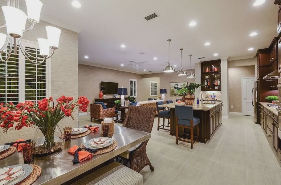 Furnished interior view inside a new home in Boca Royale Golf and Country Club at Wellen Park, Englewood (Image 7).
