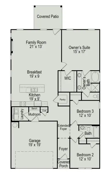 2D floor plan layout of this home in Sierra Vista, Rosharon, TX (Image 3).