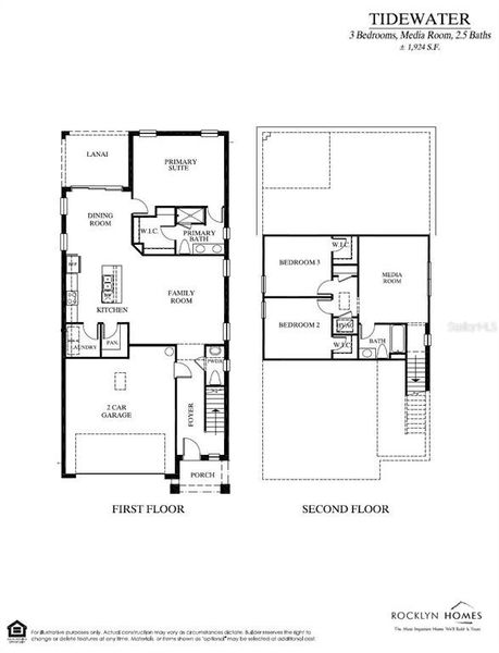 2D floor plan layout of this home in Arbor Meadows, Spring Hill, FL (Image 3).