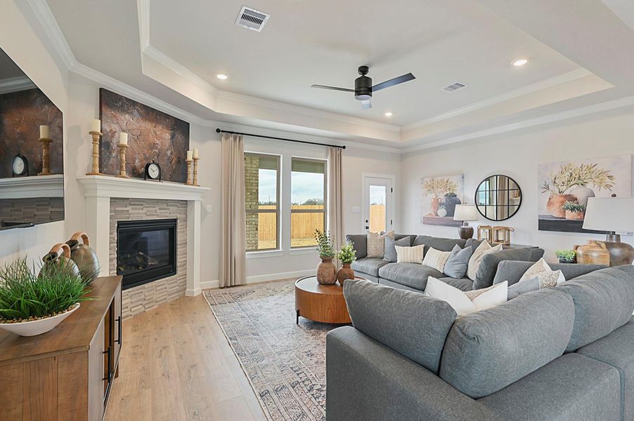 Furnished interior view inside a new home in Wellborn Settlement, College Station (Image 4). Furnished interior view inside a new home in Wellborn Settlement, College Station (Image 4).