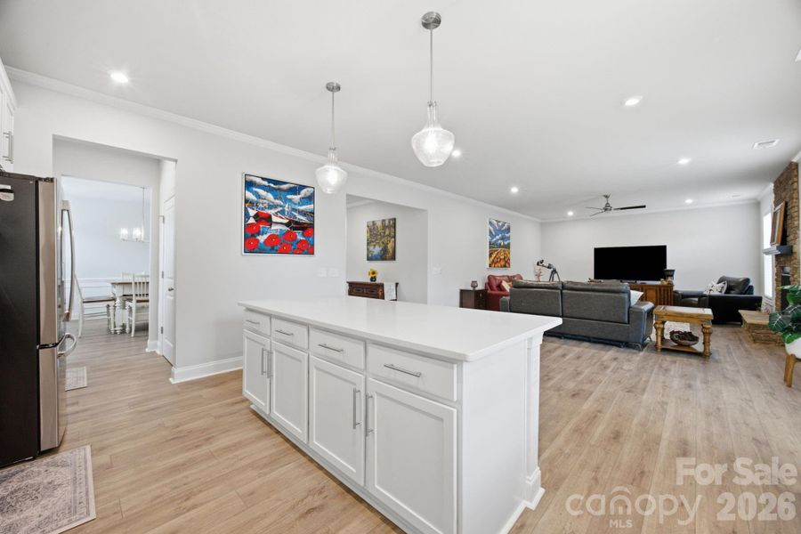 Kitchen opens into the main living area