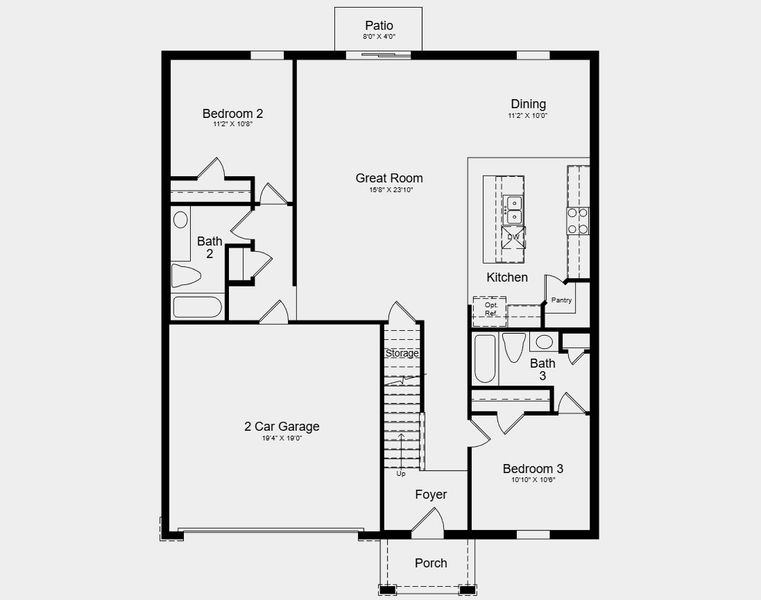 2D floor plan layout for the Macaw by Taylor Morrison in Westview, Poinciana, FL (Image 3). 2D floor plan layout for the Macaw by Taylor Morrison in Westview, Poinciana, FL (Image 3).